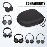 Universal Headphone Case Compatible With Jbl Tune 510Bt 720Bt, Sony Wh-Ch 720N/Wh-Ch520, Soundcore Q20/Q30 Beribes Kvidio Tozo Etc, 1680D Oxford Travel Carrying Hard Shell Case Black