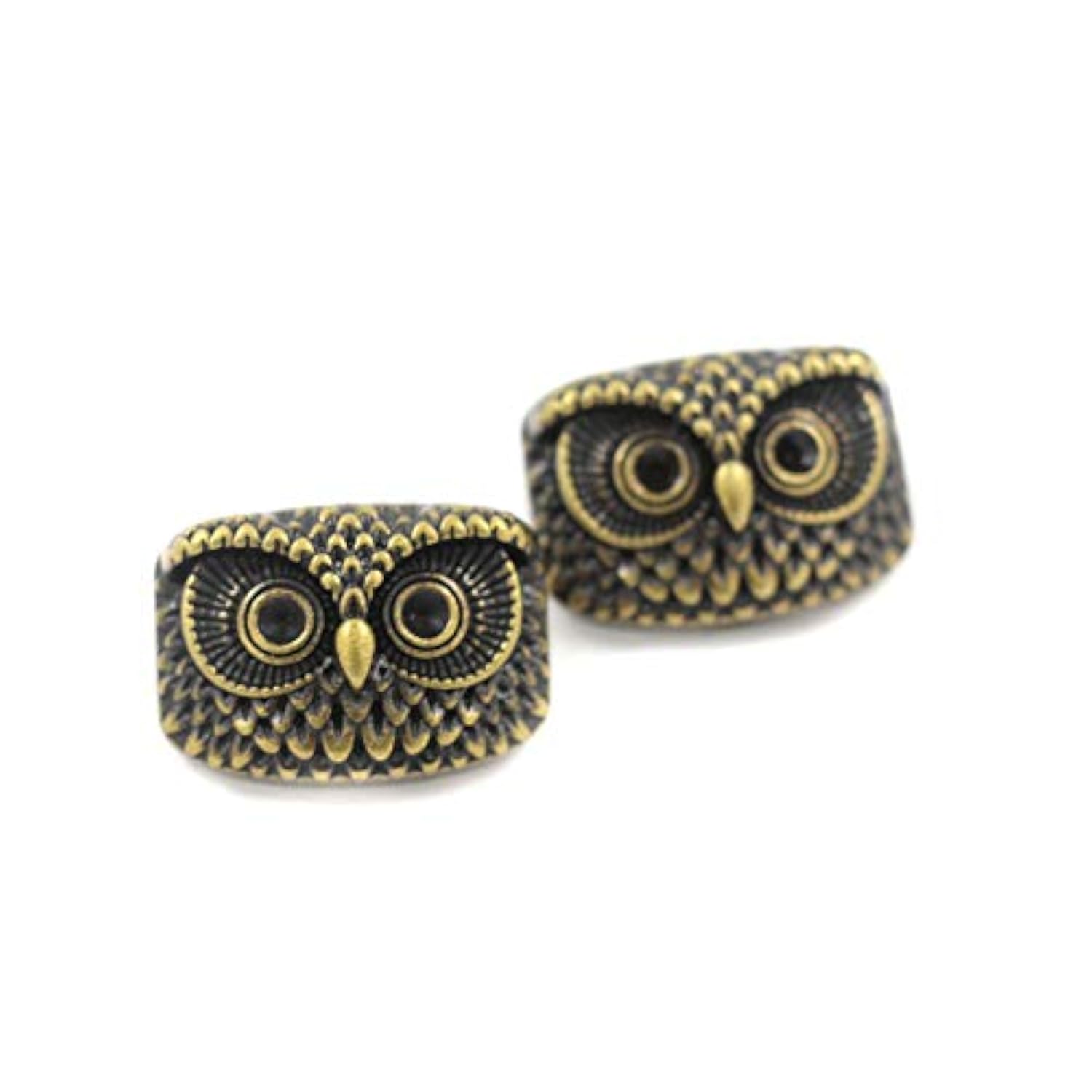 10 Pieces Owl Totem Metal Shank Buttons 22Mm (Matte Black)