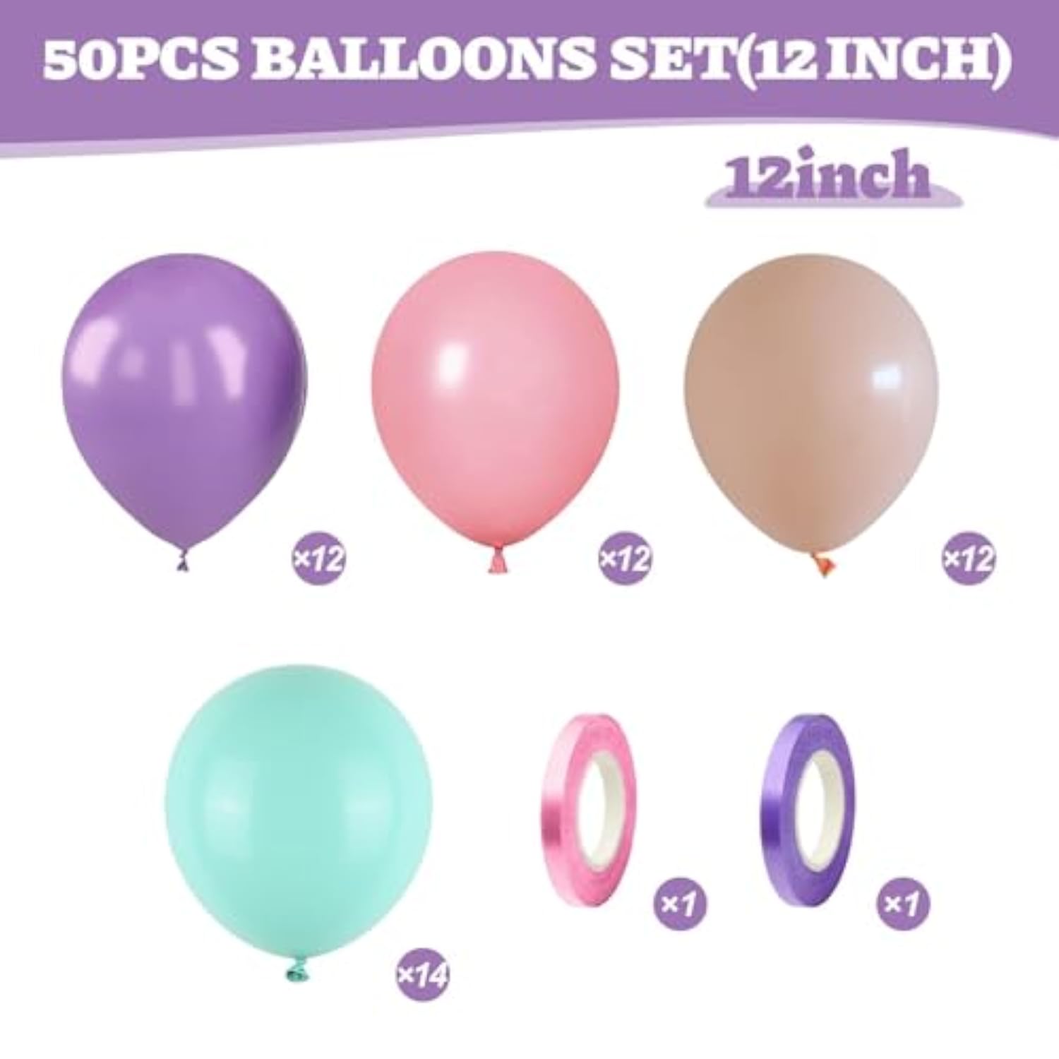 Pink And Green Balloons, 50Pcs 12 Inch Dusty Retro Pink Purple Blue Fairy Balloons For Girls Fairy First Birthday Party Decorations Spring Garden Birthday Tea Party Baby Shower Decor