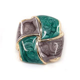 20 Pcs Curved Square Enamel Grids Metal Shank Sewing Coat Buttons -20M