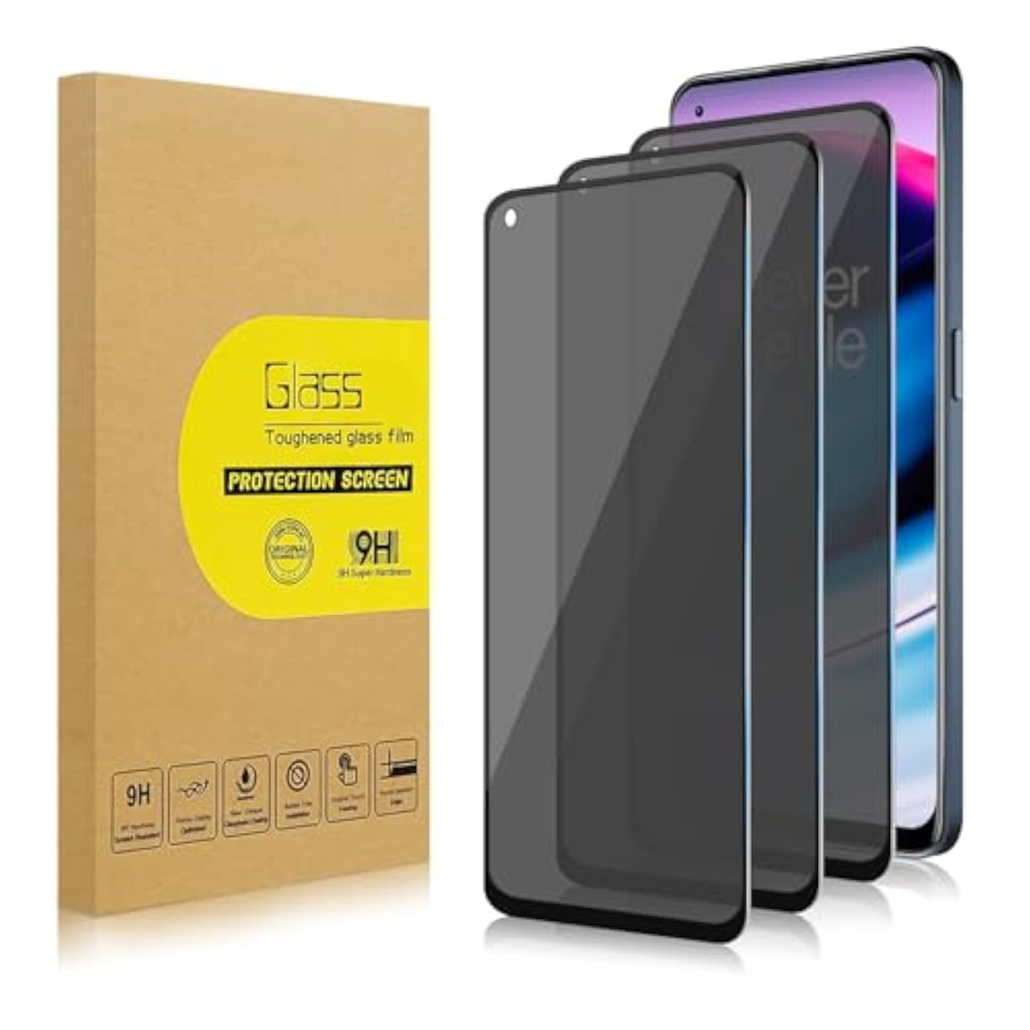 3 Pack Privacy Screen Protector For Oneplus Nord N20 5G [Anti-Spy Tempered Glass], Ultra Hd, Anti-Scratch, Bubble-Free, Easy Install 9H Protective Glass For 1+ Nord N20 5G