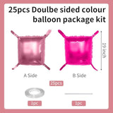 Hot Pink And Rose Double Sided Square Foil Balloons Wall,19 Inches Pink Metallic Foil Balloons Tunnel Arch Kit For Girls Bachelorette,Wedding,Anniversary,Birthday Party Background Decoration