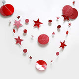 Twinkle Star Garland Glitter Red Party Decorations Star Banner Ceiling Hanging Streamer Backdrop For Birthday Valentine’S Day Christmas Lunar New Year Weddings Romantic Theme Party Supplies