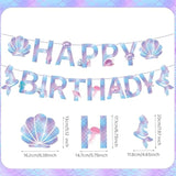 Mermaid Birthday Banner With Hanging Swirls - Under The Sea Theme Party Decorations For Girls Birthday,Children Love The "Mermaid" Banner Very Much