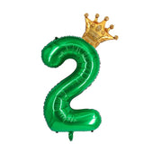 40 Inch Dark Green Crown Number 2 Balloon ,Giant Large Aluminum Film Number Balloon , 2Nd Jungle Birthday Decoration Balloons ?Children'S Birthday Party Baby Shower Decoration Supplies (Dark Green 2)