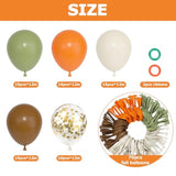 Sage Green & Orange Fall Balloons: Autumn Party Decorations (72pcs)