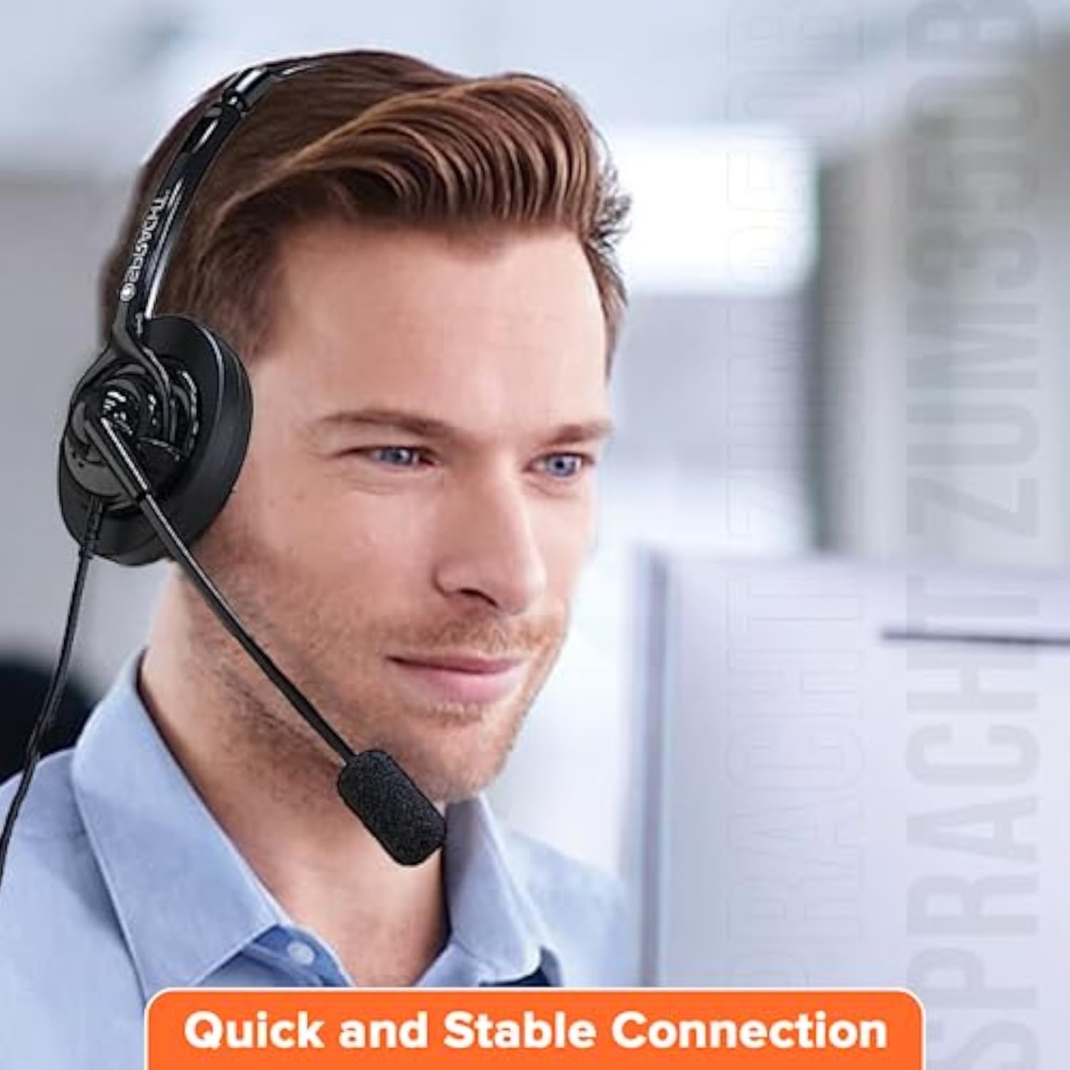 Spracht ZUM350B 3.5mm & 2.5mm Dual-Ear Stereo Headset with Boom Mic, Black | iPhone Headphones Wired | Noise Cancelling Headphones with Microphone for Call, Gaming, PC, Mac, Tablet or Cell Phone