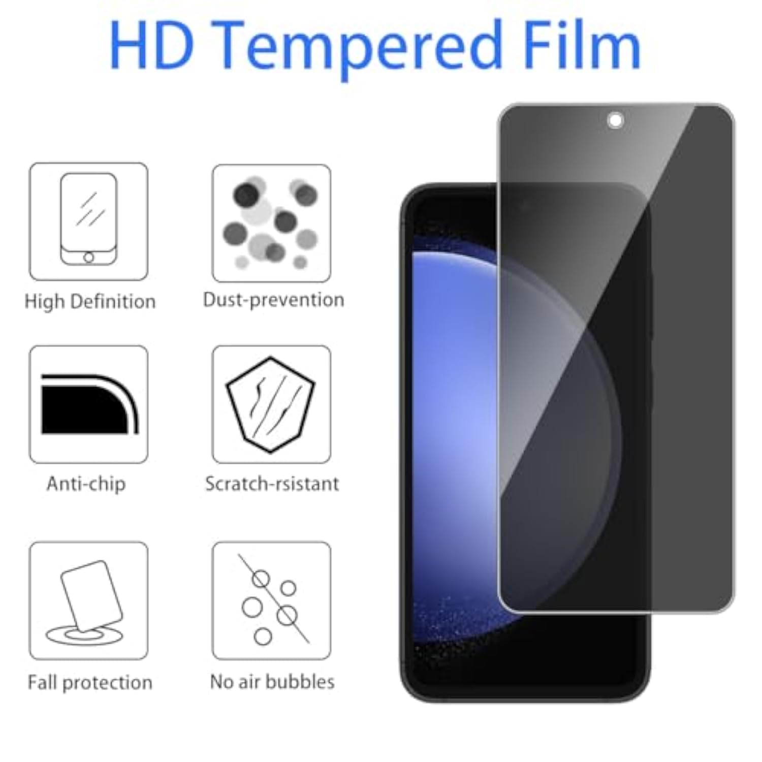 [1 Set] Compatible With Motorola Razr 2024/2025 Privacy Screen Protector, 1 Pack Internal Anti-Spy Film + 1 Pack Outer Privacy Glass Screen Protector + 2 Pcs Metal Camera Lens Protector, Case Friendly