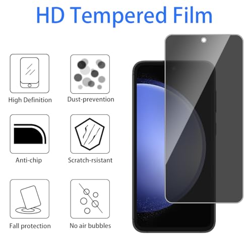 (3 Pack) Privacy Screen Protector for  Galaxy S26, [Anti-Spy Tempered Glass][Fingerprint Unlock Support], Anti-Scratch, Bubble-Free,Protective