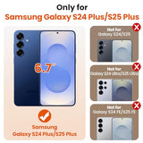 for  Galaxy S24 Plus Case/S25 Plus Case with 2 Screen Protectors, 360° Rotatable Stand & Magnetic Case for S25 Plus, Military-Grade Dual-Layer