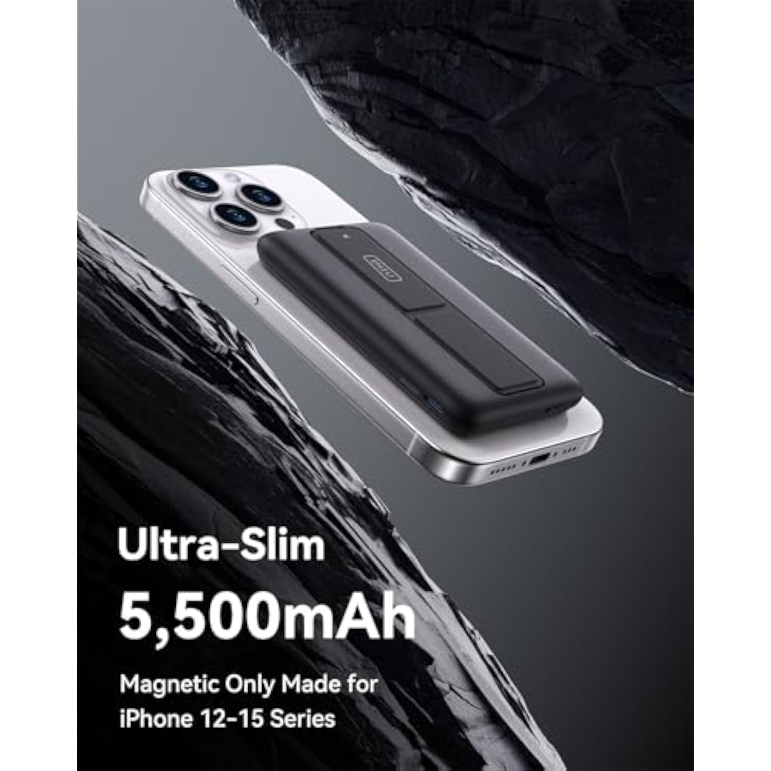For Magsafe Portable Charger, Ultra Slim 5500Mah 20W Magnetic Power Bank With Foldable Stand, Usb-C In&Out Wireless Battery Pack, For Iphone 16/16 Plus/16 Pro/16 Pro Max, Iphone 15/14/13/12