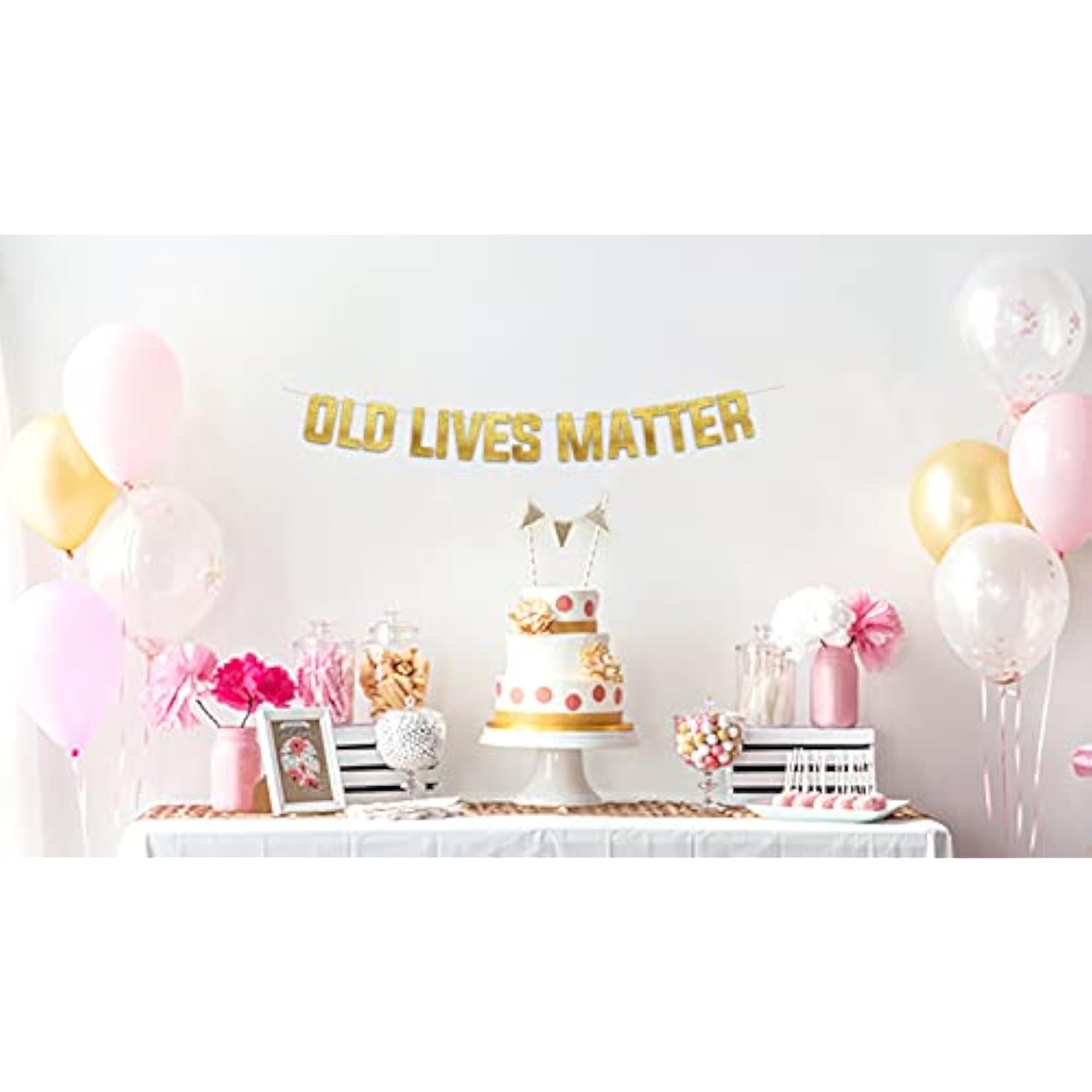 Pre-Strung Funny Birthday Gold Glitter Banner - Funny Retirement Decorations For Men And Women - Retirement Party Supplies And Gifts