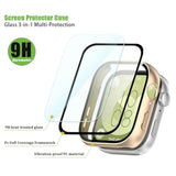 Smartwatch Case Compatible For Huawei Watch Fit 3 Screen Protector, Pc Hard Ultra Bright Tempered Glass One Piece Full Screen Protective Cases (Pack Of 3)
