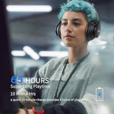 Wireless Bluetooth Headphones, 65H Playtime, 6 Eq Sound Modes, Hifi Stereo Ove