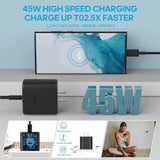 Samsung Super Fast Charger, 45W Usb-C Super Fast Charging Wall Charger - Pd Gan Power Pps For Samsung Galaxy S25 S24 S23 S22 Ultra Plus S20 Note10 Tab S8 Ultra