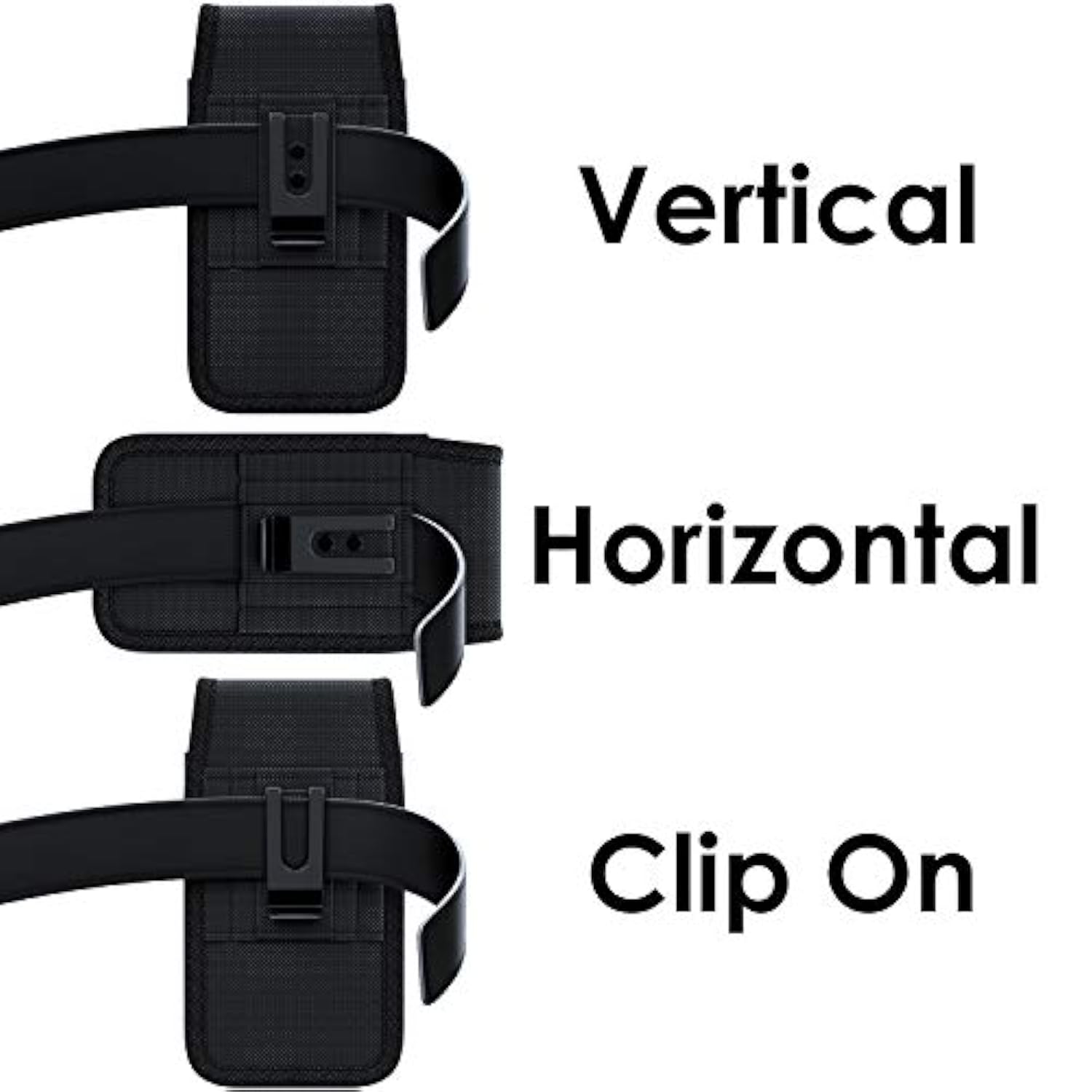 iPhone Holster Belt Clip Case Heavy Duty Nylon Pouch Fits Otterbox Black