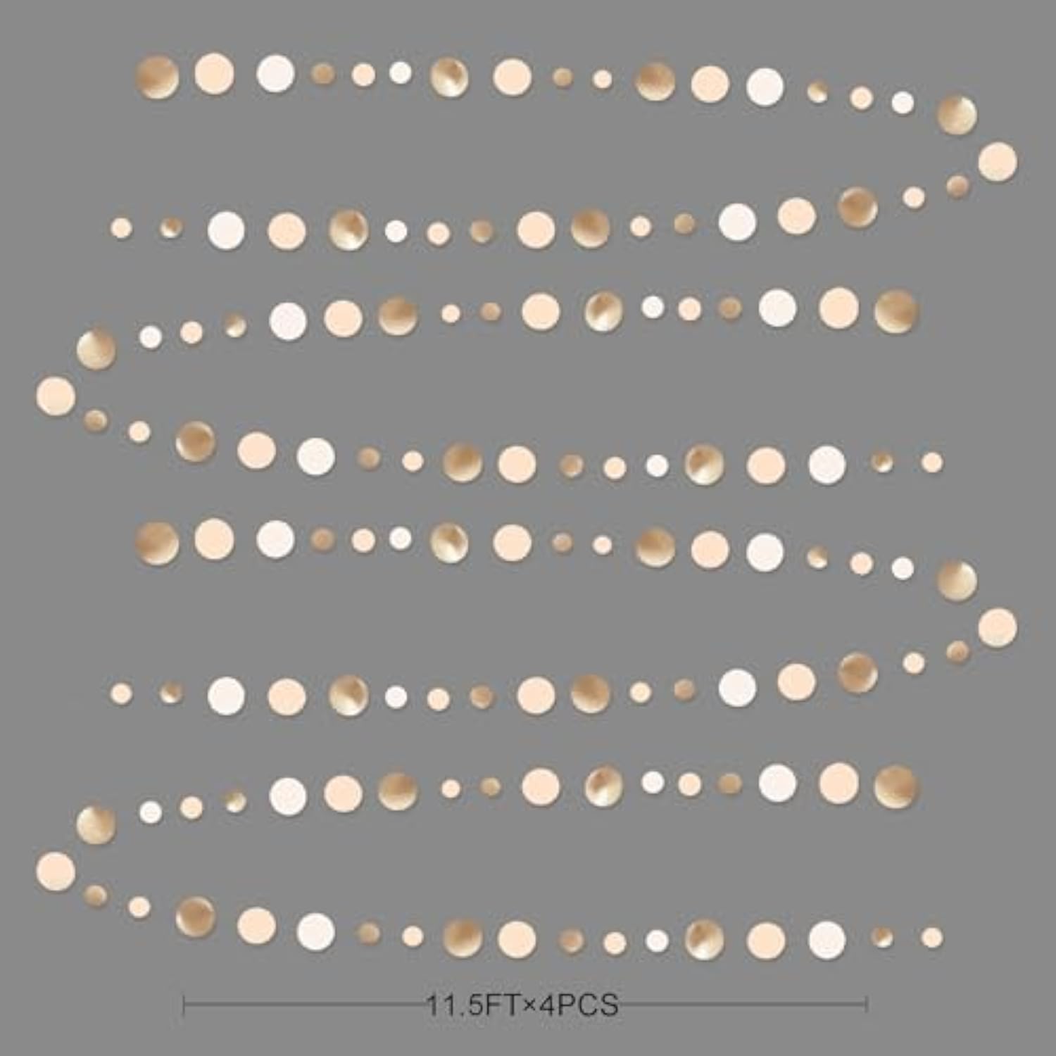 Champagne Gold Dot Garland – Boho Hanging Party Décor for Events