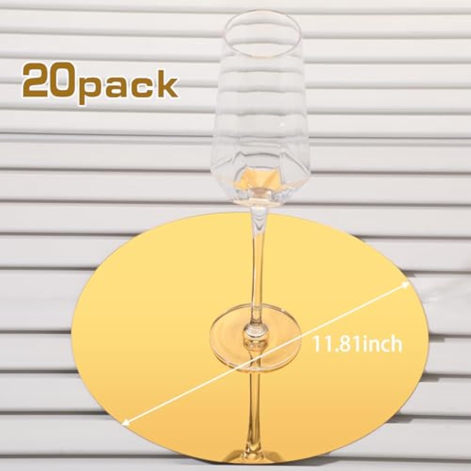 20 Pcs 10 Inch Acrylic Round Mirrors For Tables Centerpieces Circle Mirrors Candle Plates For Wall Wedding Table Centerpieces For Baby Shower Party, Thickness 1 Mm (Gold)