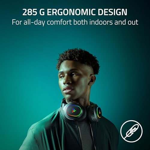 Razer Barracuda X Chroma Wireless Gaming Headset: 2.4GHz - Bluetooth - Lightweight - Chroma RGB - 70 Hr Battery - PC, Mac, PS5, Switch, Smartphone -