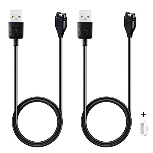 Charger for Garmin Vivoactive 6 5 4 4S 3, Replacement Charging Cable Cord Plus a White Silicone Charger Port Anti Dust Plug for Garmin Vivoactive
