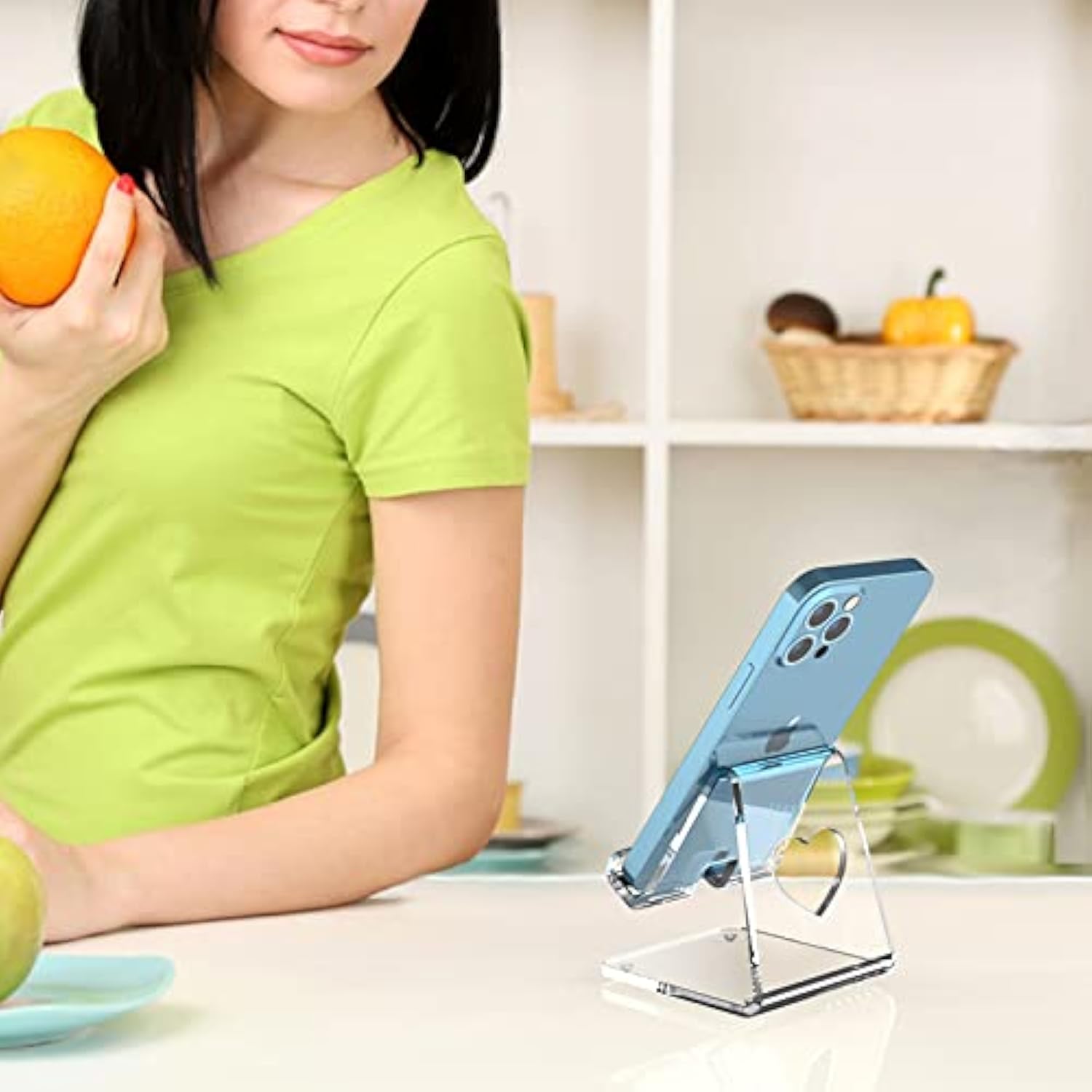 Acrylic Cell Phone Stand, Portable Phone Holder, Clear Phone Stand For Desk, Compatible With Phone16 15 14 13 Pro Max Mini 12 11 Se, Switch, Android Smartphone, Pad, Tablet, Desk Accessories