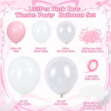 Pink Bow Balloons, 32Pcs 18" 12" Pink Balloons & 100Pcs Mini Pink Ribbon Bows, Diy Bow Balloons For Bow Birthday Baby Shower Decorations, Tying The Knot Bridal Shower Bachelorette Decor