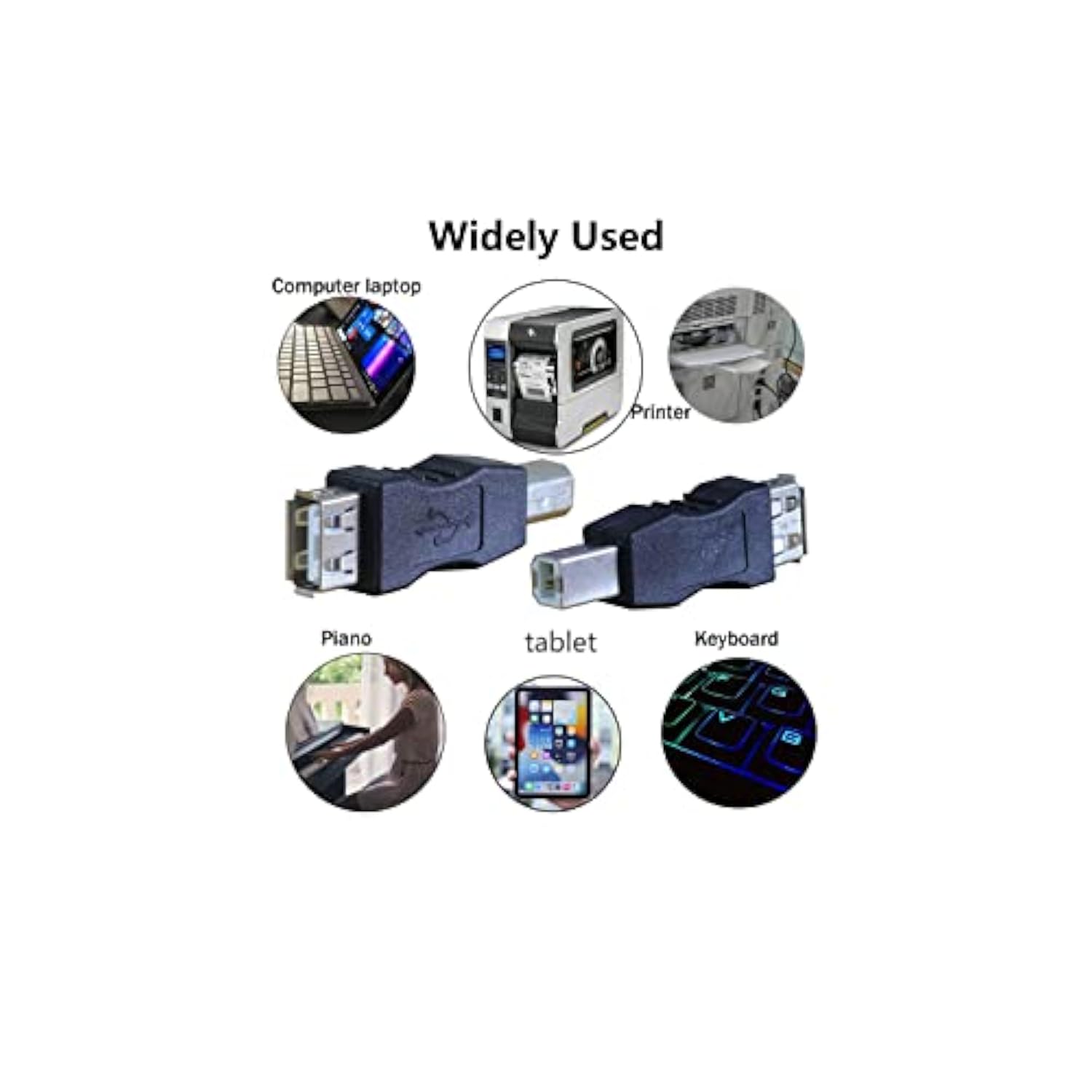 Usb 2.0 A Female To Usb B Male Print Adapter Converter Usb Af/Bm Adapter Plug