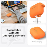 For Airpods Pro 2Nd/1St Generation Case With Cleaner Kit,Soft Silicone Protective Case Cover For Apple Airpod Pro 2/1 For Women Men,Airpods Pro Case Accessories With Keychain,Orange