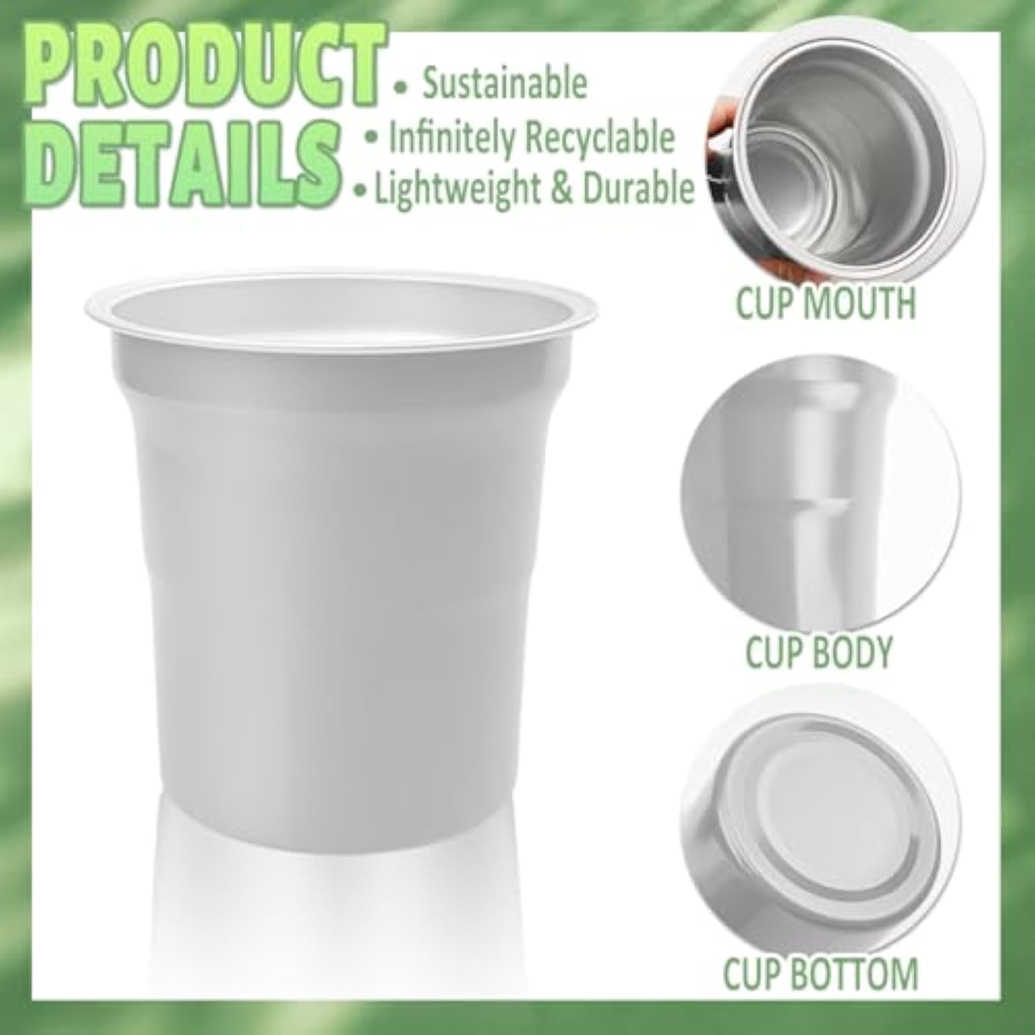 60 Pack 16 Oz Aluminum Drinking Cups,Reusable Metal Cups,Silver Aluminum Party Cups Beer Cups Suitable For Family Gatherings,Entertainment Parties