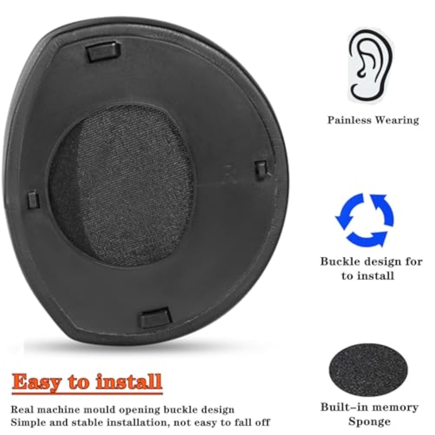 Cooling Gel Ear Pads Cushions Compatible With Sennheiser Hdr160/Rs160/Tr160,Hdr170/Tr 170/Rs170,Hdr180/Tr180/Rs180 Headphones Replacement Earpads With Ice Silk Fabric Added Thickness