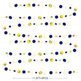 Navy Blue & Gold Dot Garland: 46ft Party Streamer