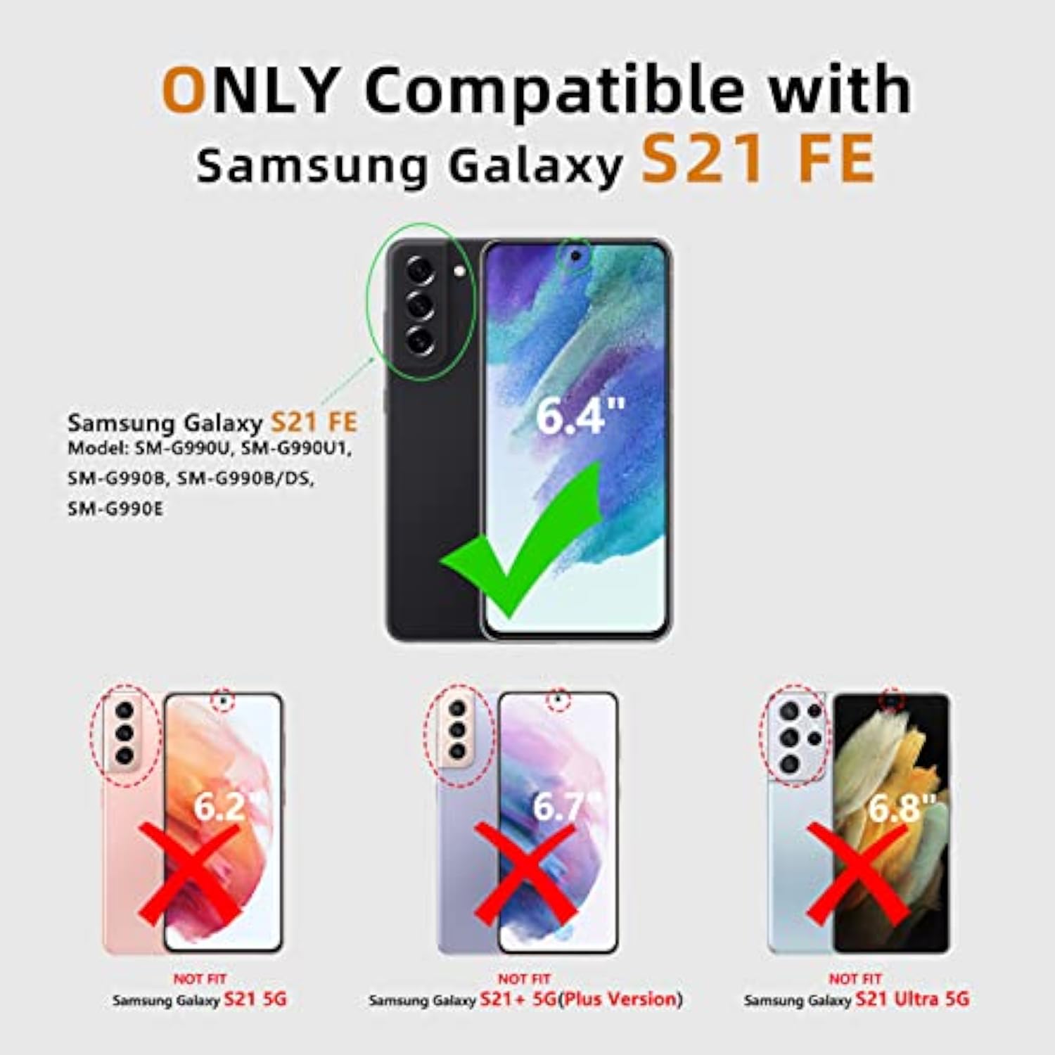 For Samsung Galaxy S21-Fe Protective Case: Dual-Layer Military Grade Drop Proof Full Protection Cover With Kickstand | Durable Rugged Shockproof Tpu Matte Textured Tough Phone Bumper Shell (Black)