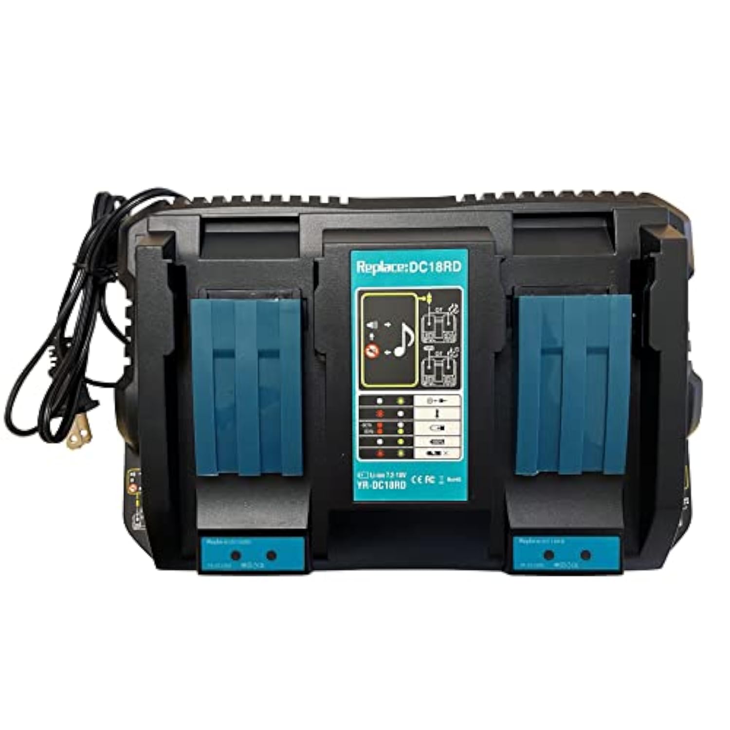 Replacement Charger For Makita Dc18Rd Dc18Rc Dc18Ra Charger 4A, Quick Charger For Makita Battery Bl1830 Bl1840 Bl1850 Bl1815 194204-5 194205-3