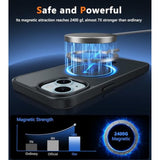 iPhone 13 14 15 Magnetic Frosted Slim Shockproof Case Black