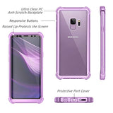 Galaxy S9 Case With Screen Protector Clear Military Grade Rugged 360 Full Body Protective Shockproof Hard Back Cover Defender Heavy Duty Bumper Case For Samsung Galaxy S9 - Purple