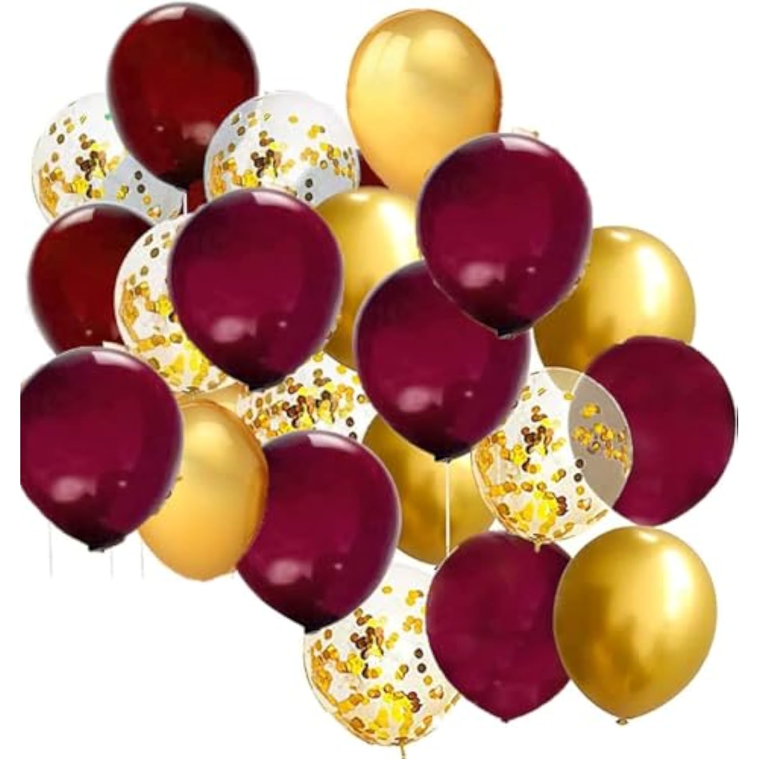Maroon & Gold Party Balloons (30pcs) – Graduation 2025, Birthday, Bridal Shower, Wedding Decor