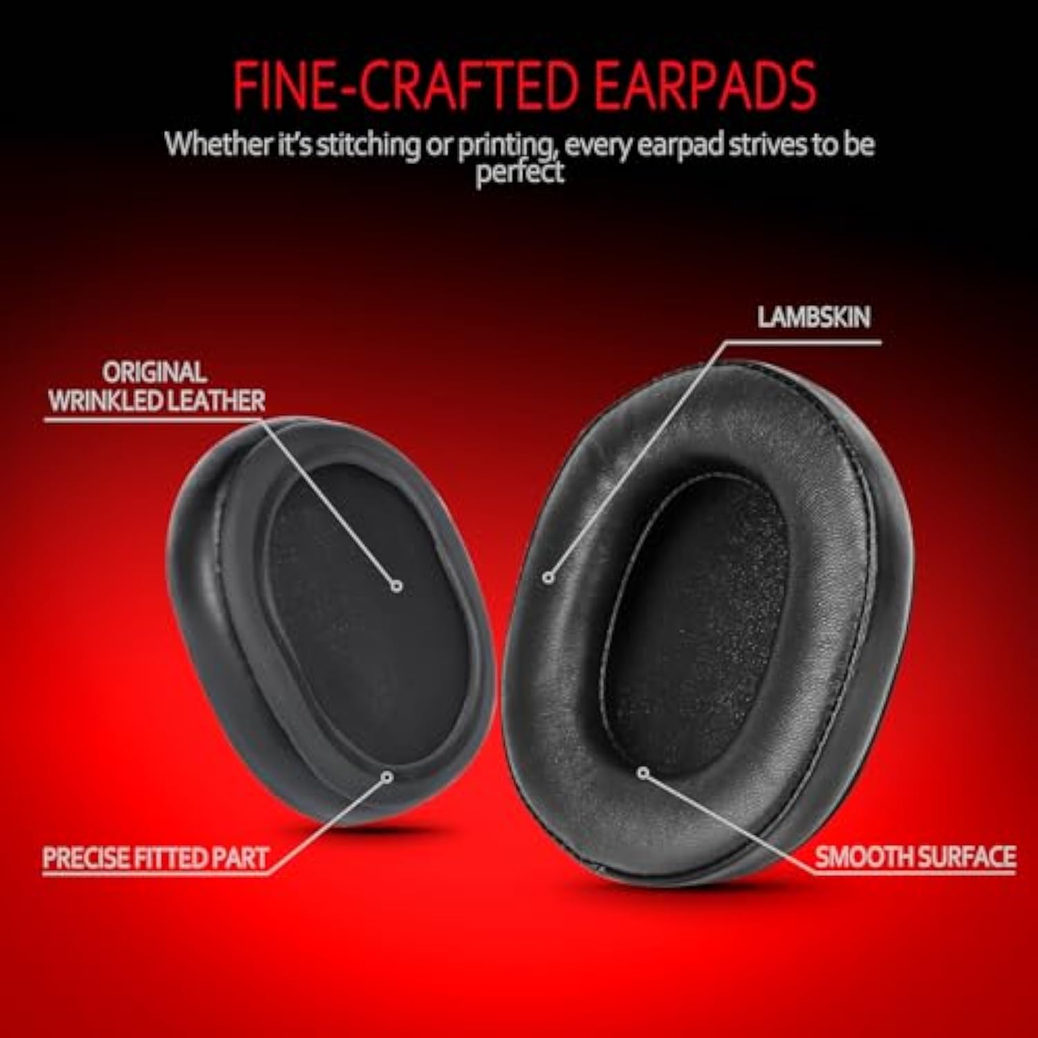 Lambskin Premium Replacement For Audio Technica M50X, Ath M50X Earpads, Audio Technica Headphone Covers Fit Ath M50 M40X M40 M35 M30 Msr7 Sx1 M-Series, Softer And Thicker Memory Foam
