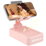 Gift For Women Foldable Cellphone Stand With Bluetooth Speaker Wireless Speaker With Phone Holder Birthday Gift Idea For Mom Dad Cool Gadget Pink
