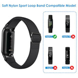 Elastic Bands Compatible with Fitbit Inspire 3, Adjustable Stretchy Nylon Loop Band Breathable Replacement Strap Accessory Wristband, Black