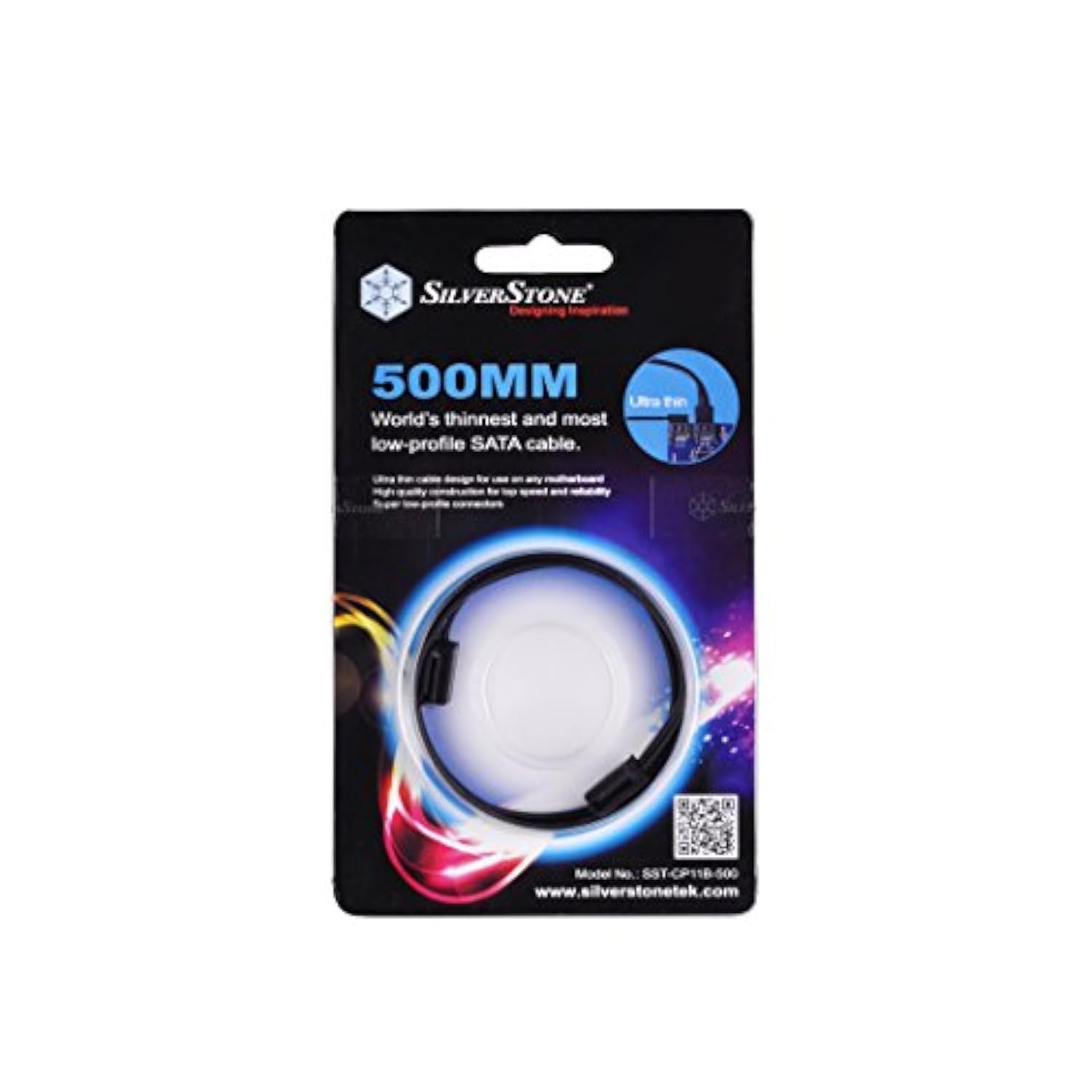 SilverStone Technology SST-CP11B-500 Ultra Thin 6Gb/s Lateral 90-Degree SATA C