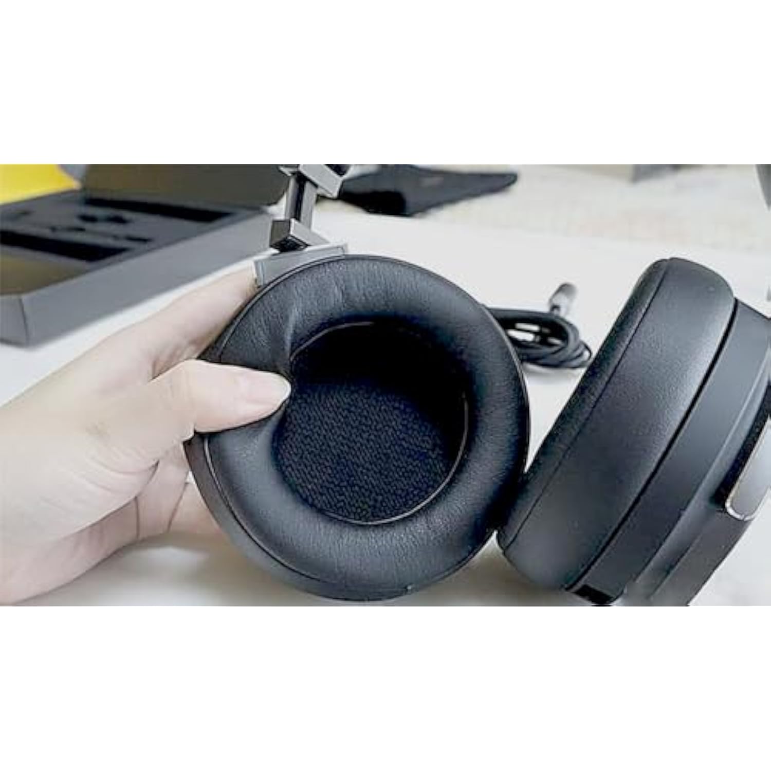 Replacement Earpads For Corsair Virtuoso Rgb Wireless Xt Se Gaming Headset, Soft Memory Foam Protein Leather Ear Cups Cover Repair Part -Black