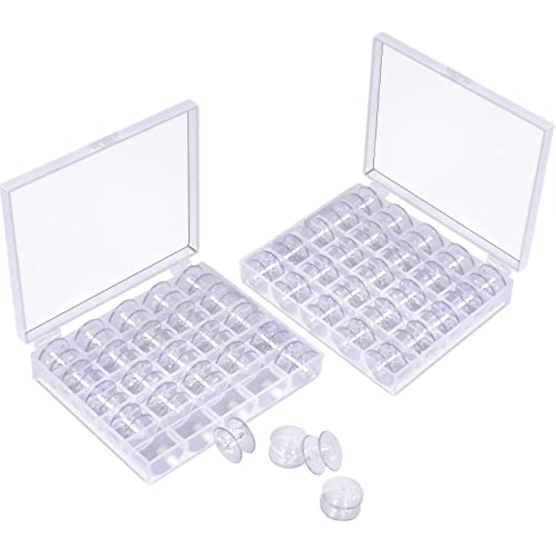 50 Pcs Bobbins, Plastic Bobbins For Sewing Machine, Sewing Bobbins With Bobbin Case, Bobbin For Sin-Ger/Bro-Ther, Bobbins For Singer Sewing Machine