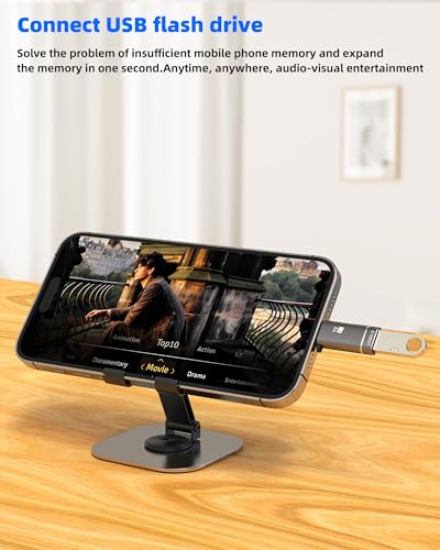 Lightning to USB Adapter(2in1) Micro SD Card Reader for iPhone 14 13 12 Pro Max OTG 3.0 Cable MFI Certified for iPad Connector Digital Camera TF