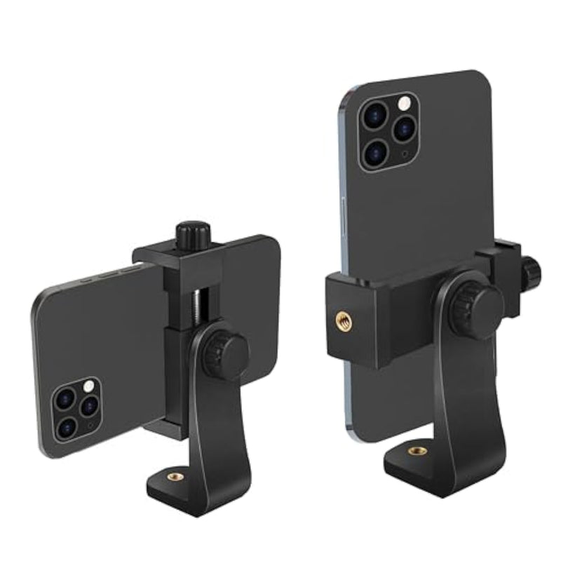 Phone Holder/Vertical And Horizontal Tripod Mount Adapter Rotatable Bracket With 1/4 Inch Screw, Adjustable Clip For Iphone, Android Cell Phone, Selfie Stick, Camera Stand