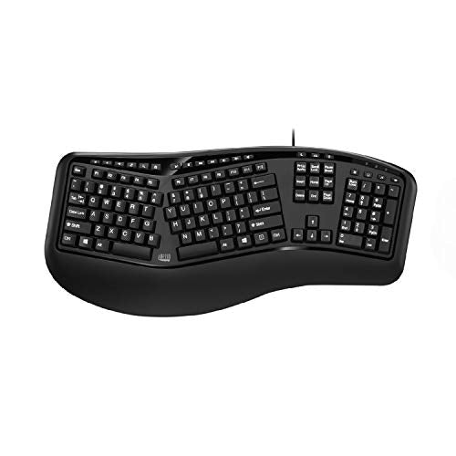 Ergonomic Split Keyboard Akb-150Ub Comfort Ergo Design With Palm Rest, 105-Key Us Layout, Usb Connectivity, Multimedia & Internet Controls