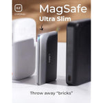 0.3‘’ Ultra Slim Magsafe Portable Charger Iphone,Alloy 5,000Mah Wireless Card Slim Magsafe Battery Pack,Essential Phone Accessories,Magnetic Power Bank For Iphone 16E Pro Max/15/14/13/12,Glacier