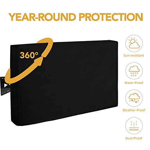 Outdoor TV Cover for 40 to 42 inches LCD, LED, Waterproof, Weatherproof and Dust-Proof TV Screen Protectors with Cleanig Cloth (42 inch,Black)