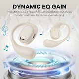 Open Ear Headphones, True Wireless Bluetooth Earphones Air Conduction Sweatproof Sport Earbuds Headsets with Earhooks for 60Hrs Playback with Dual