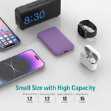 Smallest Portable Charger with Built-in Cables 5000mAh,Ultra Slim Power Bank,Mini High Speed External Battery Packs,Lightweight USB C Phone Charger