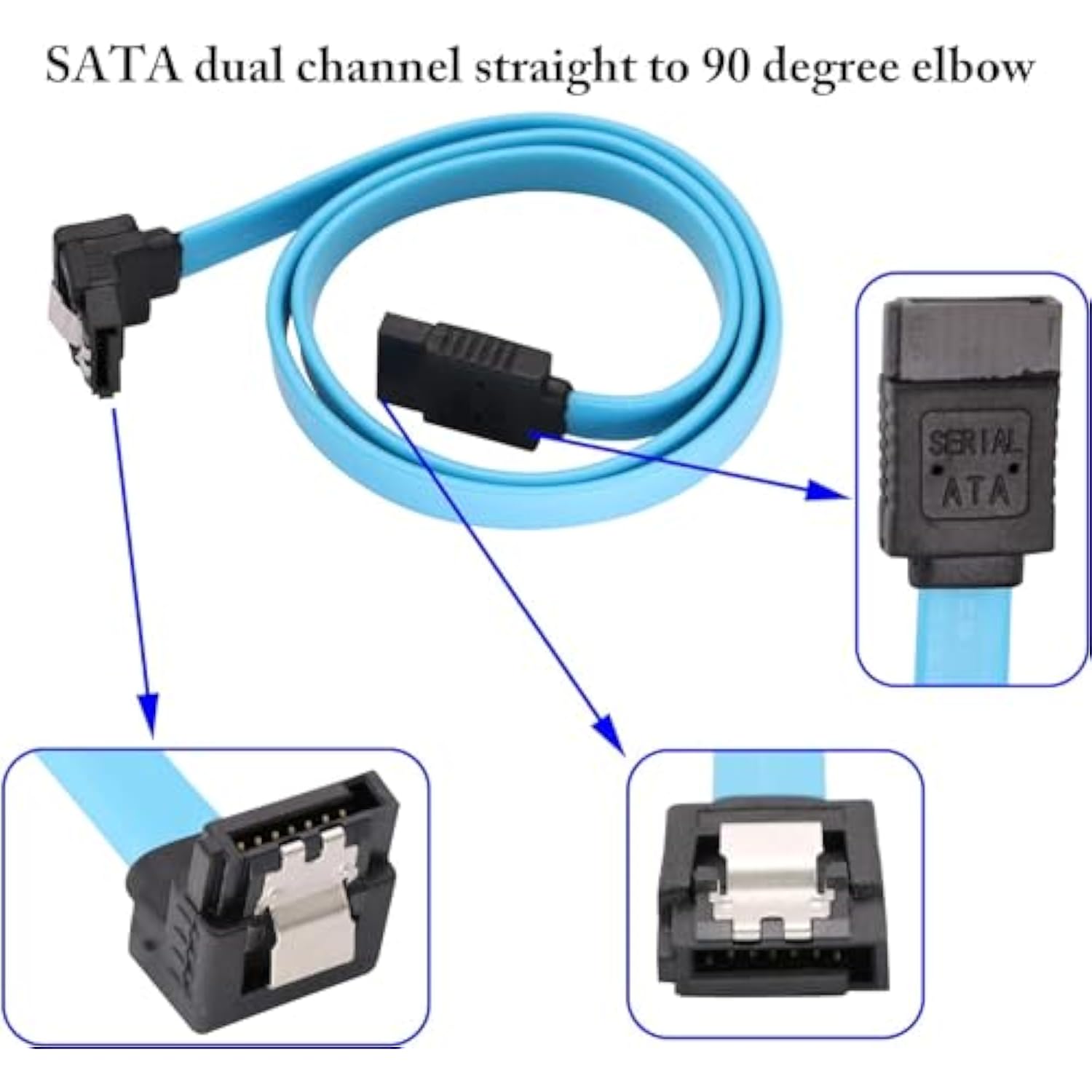 Sata Cable Iii, Sata Cable Iii 6Gbps Straight Hdd Sdd Data Cable With Locking